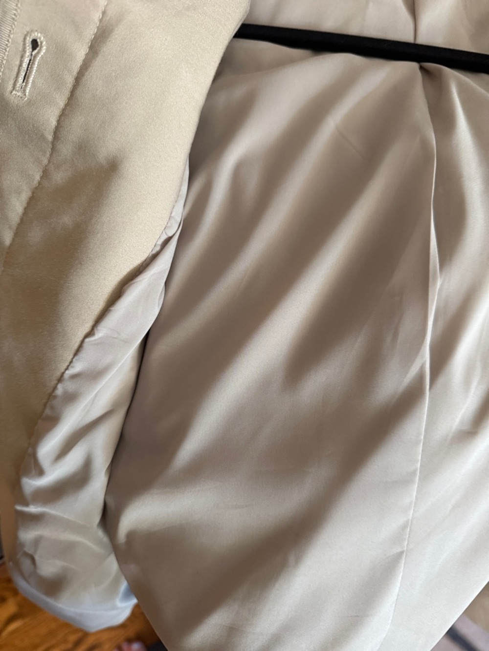 Ann Taylor Cream Utility Jacket Buckle Neck Size 12 Tailored Lightweight - Picture 16 of 16